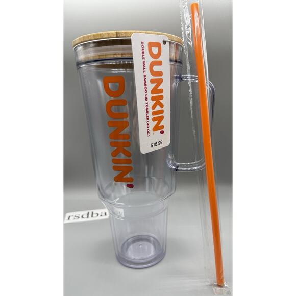 2025 Dunkin’ Double Wall Bamboo Tumbler /40 oz / NWT - Picture 1 of 6